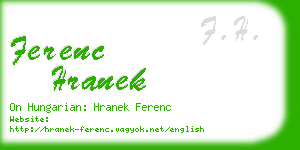 ferenc hranek business card